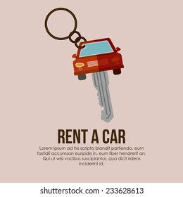Rent a car over beige background, vector illustration
