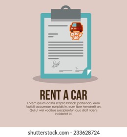 Rent a car over beige background, vector illustration