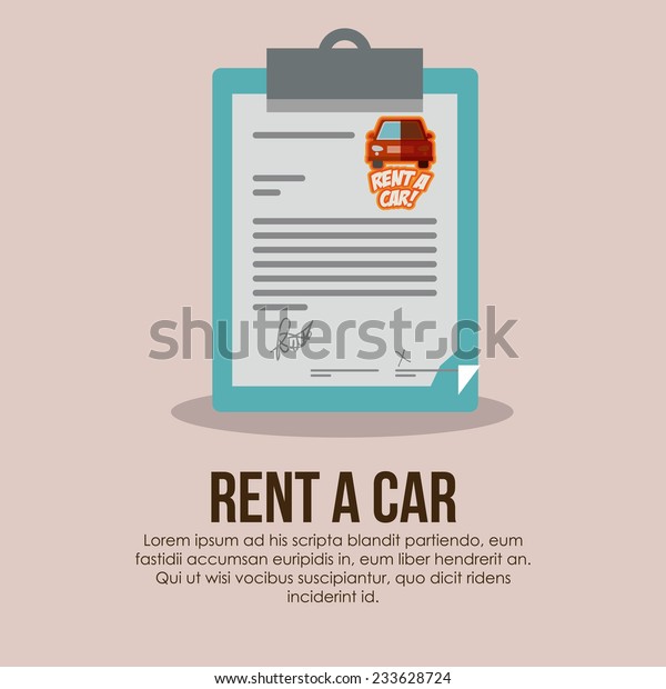 Rent a\
car over beige background, vector\
illustration