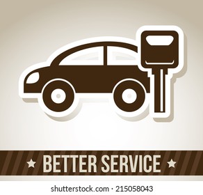 rent a car over gray  background vector illustration
