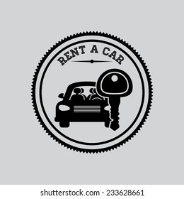 Rent a car over gray background, vector illustration
