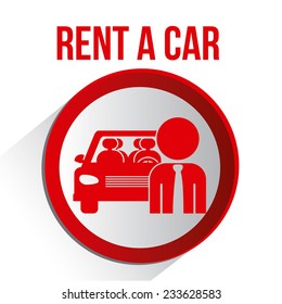 Rent a car over white background, vector illustration