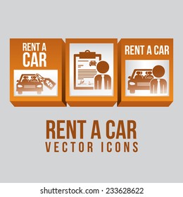 Rent a car over white background, vector illustration