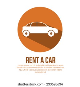Rent a car over white background, vector illustration