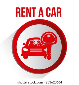 Rent Car Over White Background Vector Stock Vector (Royalty Free ...