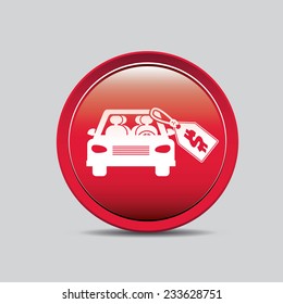Rent a car over white background, vector illustration