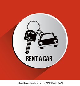 Rent a car over white background, vector illustration