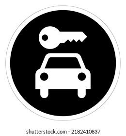 Rent A Car With Car Rental Graphic Symbol Sign,Vector Illustration, Isolated On White Background Label. EPS10 