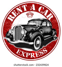 Rent a car rubber stamp