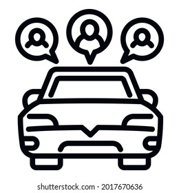 Rent car sharing icon. Outline Rent car sharing vector icon for web design isolated on white background
