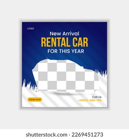 Rent Car social media advertising post template design