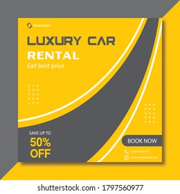 Rent car social media banner template