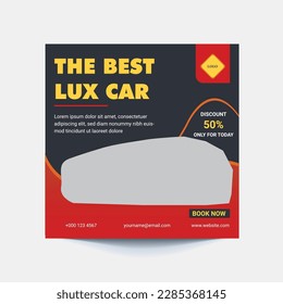 Rent car for social media banner template. social media post for the car.