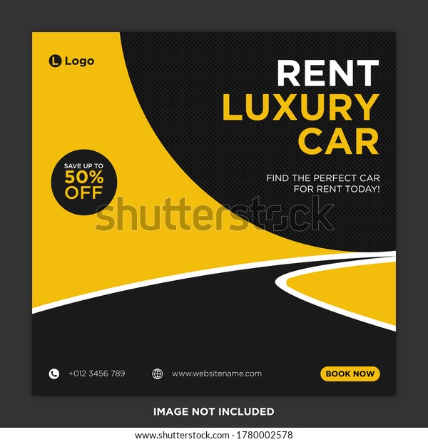 Rent car for social\
media banner template