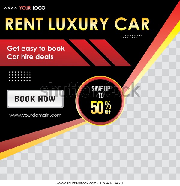 Rent car social media\
banner template, Perfect for social media post, background and web\
internet ads.