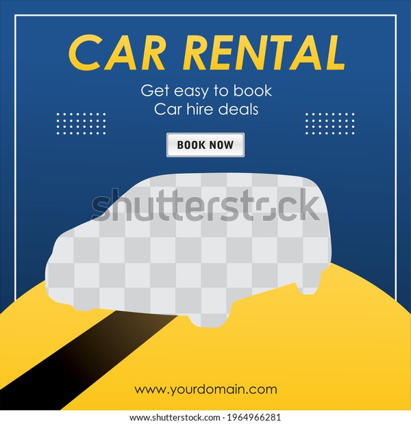 Rent car social media\
banner template, Perfect for social media post, background and web\
internet ads.	