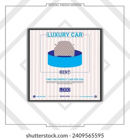 Rent car social media post banner template