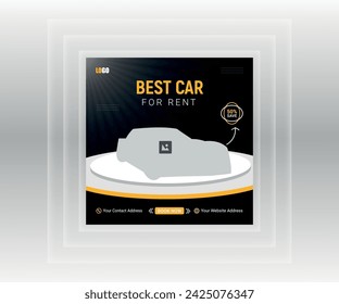 Rent car social media post design template.