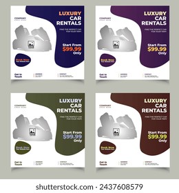 Rent Car Social Media Post Banner 
Set of Flyer, Brochure design templates