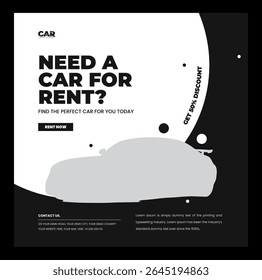 Rent a car social media post design