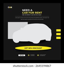 Rent a car social media post design