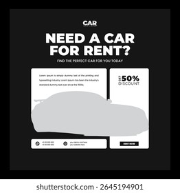 Rent a car social media post design