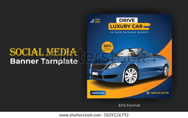 Rent car social\
media post template\
design