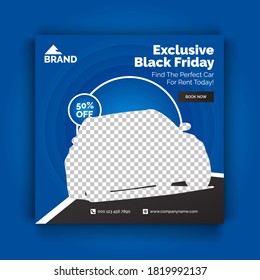 Alquiler de coches para medios sociales Diseño de plantillas, Black friday exclusivo Rent car car for social media banner template, Sports car social media post design,