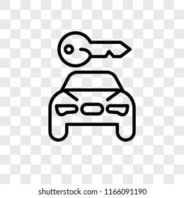 Rent a car vector icon isolated on transparent background, Rent a car logo concept