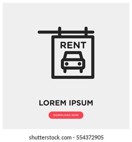 Rent Car Vector Icon, Car Rental Symbol. Modern, Simple Flat Vector Illustration For Web Site Or Mobile App