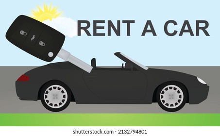 Miete ein Auto. Vektorgrafik