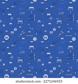 Rent a Car vector Vehicle Hire concept blue modern seamless pattern