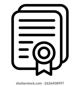 Icono de certificado de alquiler. Icono de Vector de certificado de alquiler de contorno para Diseño web aislado sobre fondo blanco
