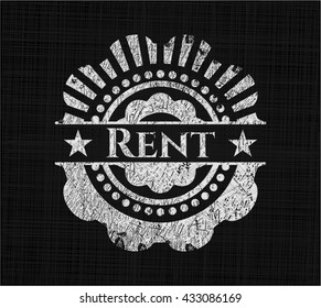 Rent chalkboard emblem written on a blackboard