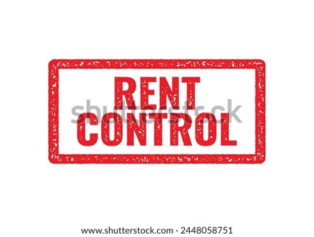 Rent control square stamp. Badge template. Vector illustration.