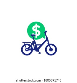 rent electric bike icon on white