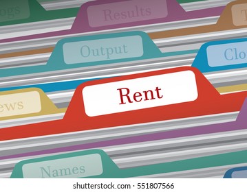 Rent folder in file folders personal finance, vector illustration