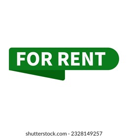 For Rent In Green Color Rounded Rectangle Shape For Advertising Sale
