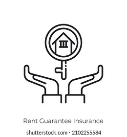 Rent Guarantee Insurance Icon. Outline Style Icon Design Isolated On White Background