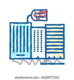 alugar em arranha-céus edifício ícone doodle esboço vetor. alugar em arranha-céus edifício sinal.