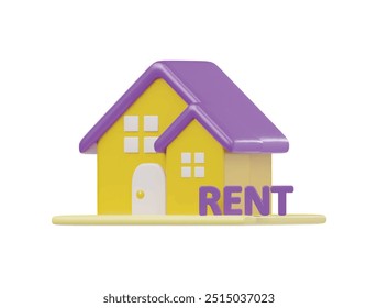 ilustração de renderização 3d do ícone Rent home