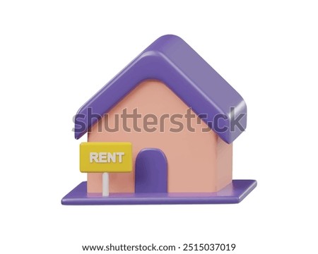 Rent home icon 3d render illustration