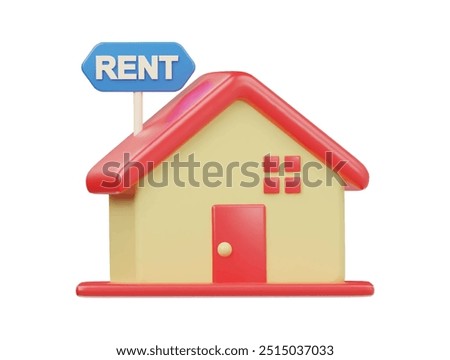 Rent home icon 3d render illustration