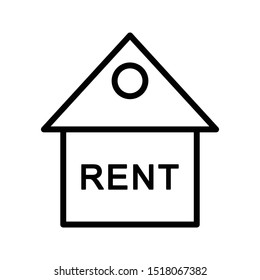 rent home thin line vector icon