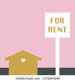 FOR RENT A HOUSE illustrator.