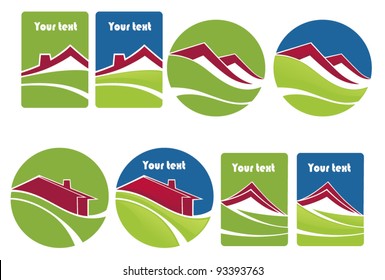 rent a house, vector collection of property stickers