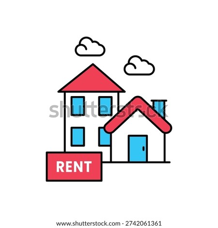 Rent icon clean and modern vector illustration