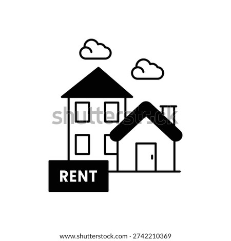 Rent icon clean and modern vector illustration