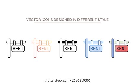 Rent icon design with white background stock illustration