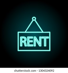 rent icon. Elements of Bulding Landmarks in neon style icons. Simple icon for websites, web design, mobile app, info graphics